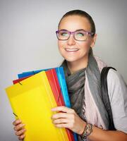 chica estudiante feliz foto