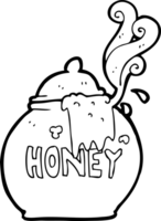 black and white cartoon honey pot png