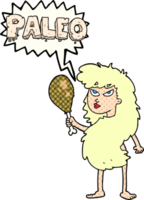 comic book speech bubble cartoon woman on paleo diet png