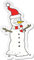 sticker of a cartoon snowman png