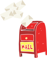 vlak kleur illustratie van een tekenfilm mail doos png