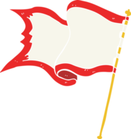 illustration en couleur plate d'un drapeau de dessin animé soufflant dans le vent png