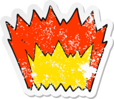 retro distressed sticker of a cartoon explosion png