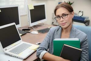 Nice office worker portrait photo