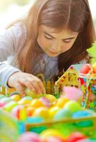 Little girl enjoying Easter holiday photo