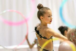 Rhythmic gymnastics competition photo