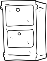 black and white cartoon chest of drawers png