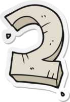 sticker of a cartoon stone number two png