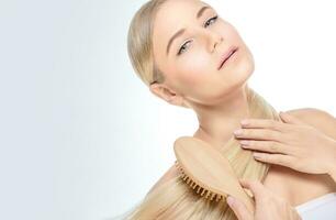 Woman with healthy hair photo