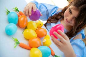 Happy child celebrating Easter photo