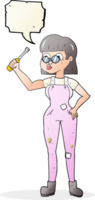 speech bubble cartoon female mechanic png