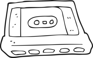 black and white cartoon cassette tape png