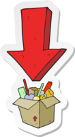 klistermärke av en tecknad serie förpackning till flytta png