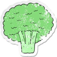 retro distressed sticker of a cartoon broccoli png