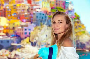 Pretty traveler girl photo