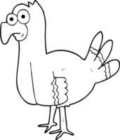 black and white cartoon bird png