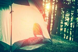 Camping in the forest photo