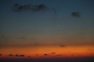 Beautiful Sunset and Moon photo