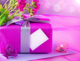 Pink giftbox for mother photo