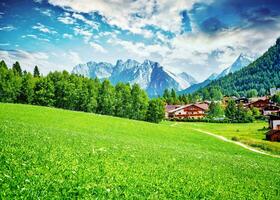 Beautiful little mountainous village photo