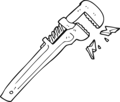 black and white cartoon adjustable wrench png