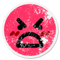 angry boss face circular sticker png