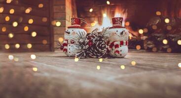 Two Decorated Christmas Snowman photo