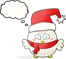 pensamiento burbuja dibujos animados linda Navidad búho png