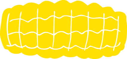 ilustração de cor lisa de uma espiga de milho de desenho animado png