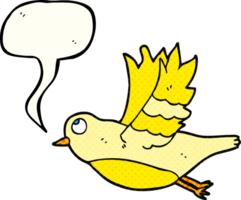 Comic Buch Rede Blase Karikatur Vogel fliegend png