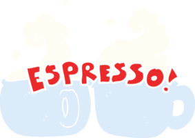 platt Färg illustration av en tecknad serie espresso png