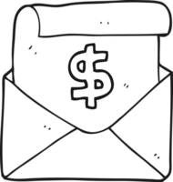 black and white cartoon payment letter png