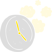 illustration en couleur plate d'une horloge de dessin animé png