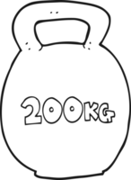 black and white cartoon 200kg kettle bell png