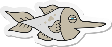 adesivo de um peixe-espada de desenho animado png