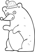 black and white cartoon bear png