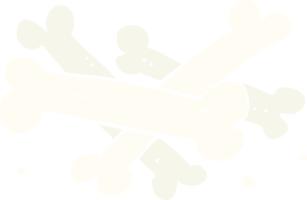 flat color illustration of a cartoon pile of bones png