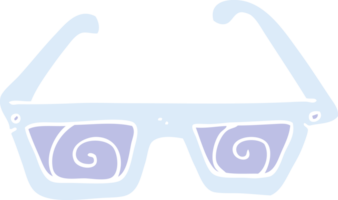 flat color illustration of a cartoon 3D glasses png
