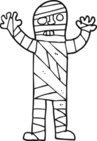 nero e bianca cartone animato bendato mummia png
