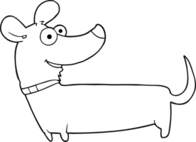 perro feliz de dibujos animados en blanco y negro png