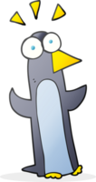 pingüino sorprendido de dibujos animados png