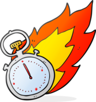 cartoon flaming stop watch png