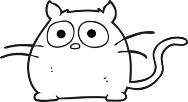 black and white cartoon cat png