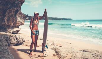 Beautiful surfer girl photo