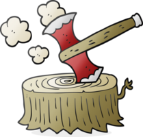 cartoon tree stump and axe png