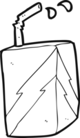 black and white cartoon juice box png