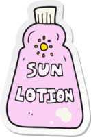 autocollant d'une lotion solaire de dessin animé png