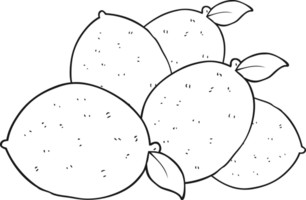 noir et blanc dessin animé citrons png