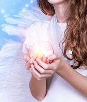 Little angel with candle photo
