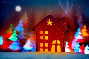 Little decorative Christmas house photo